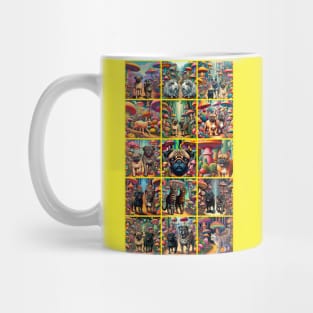 Psychedelic Pugs and Friends Mug